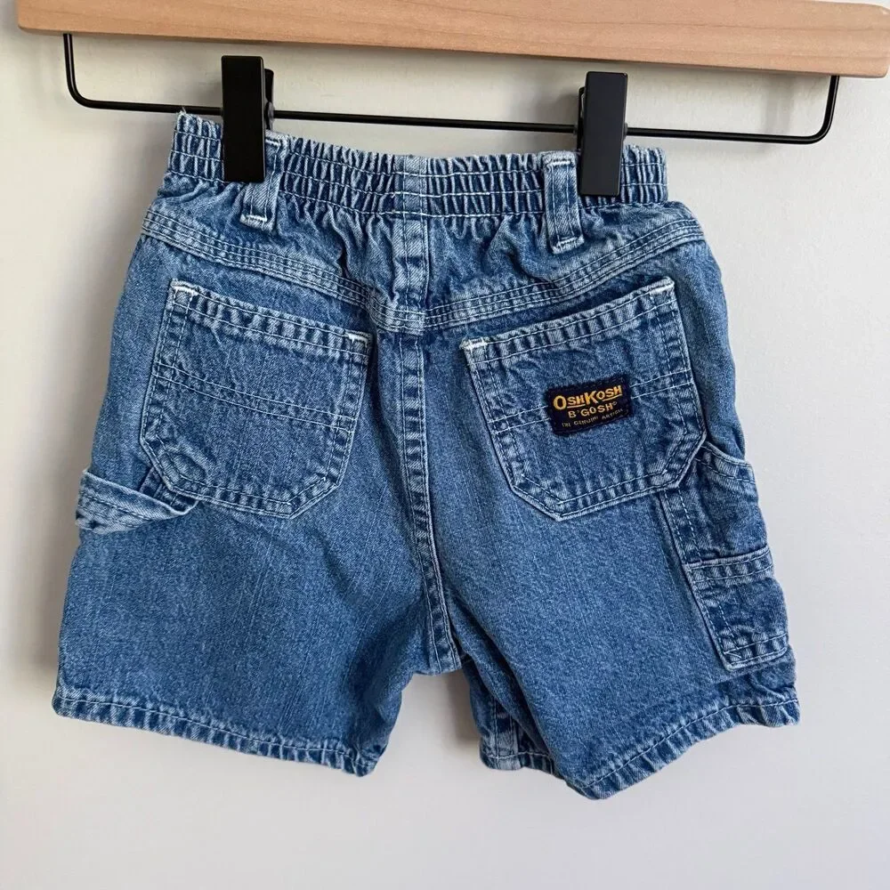 Vintage OshKosh Carpenter Denim Jean Shorts 24mo VGUC